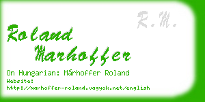 roland marhoffer business card